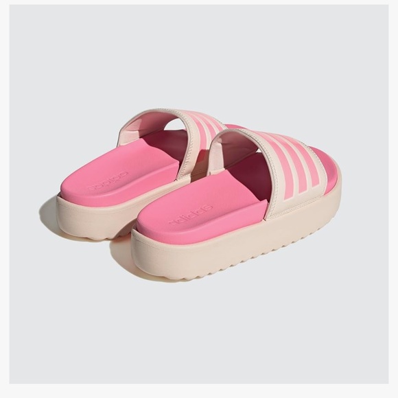 adidas White and Pink Platform Sandals - Picture 3 of 6